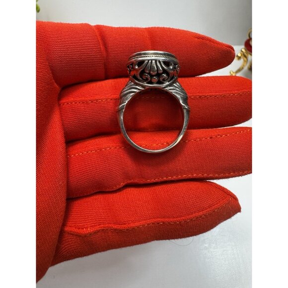 EFFY Luxury 925 Sterling Silver & 14K Gold Black Onyx Ring Sz 8.75 Ornate Signed - Picture 16 of 16